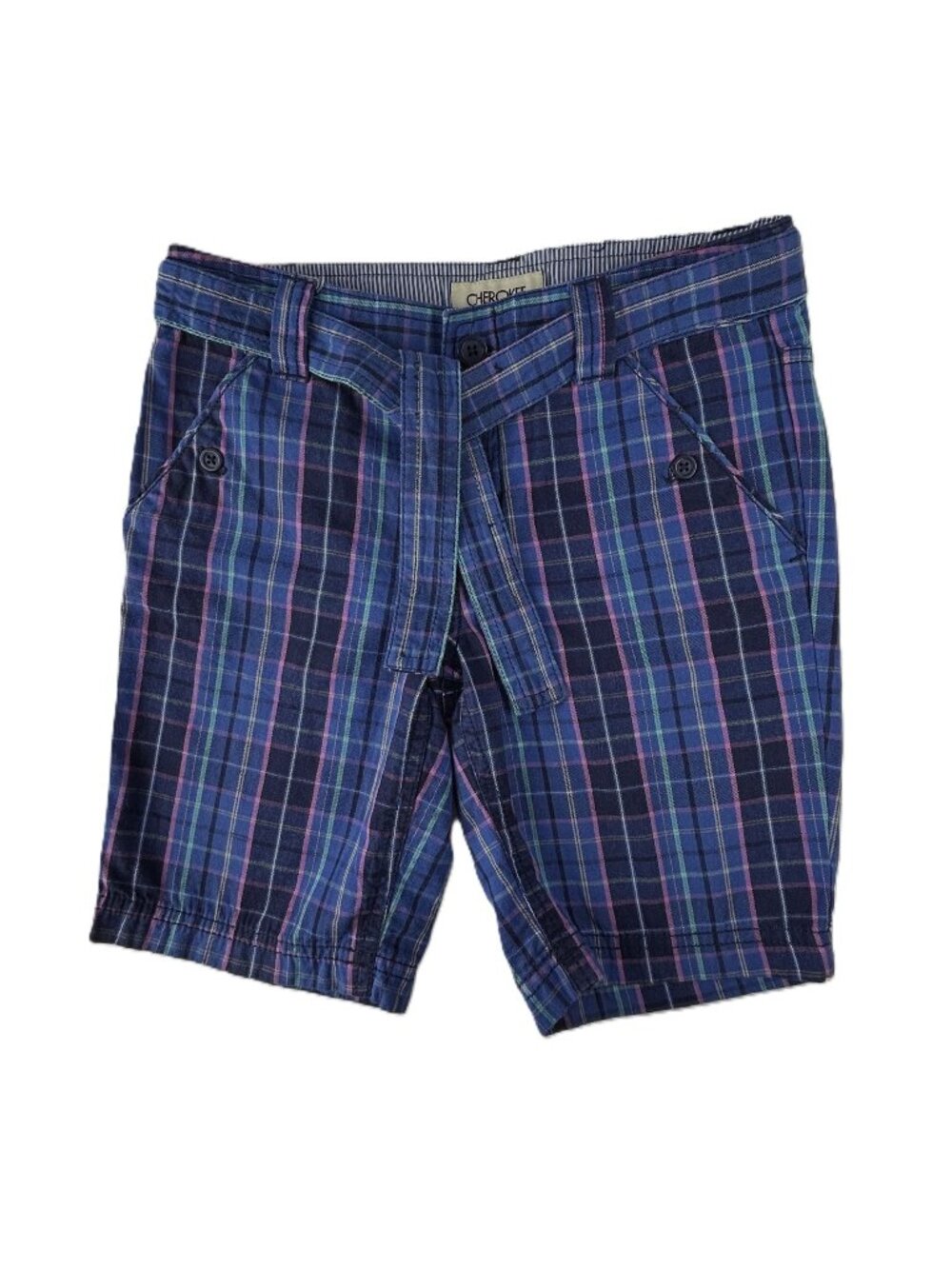 Cherokee Blue Plaid Shorts